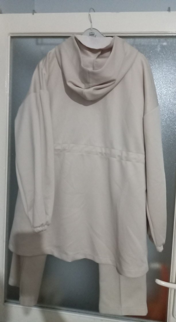 Kadın Kapüşonlu Gri Mini Eşofman Takımı - Görsel 5