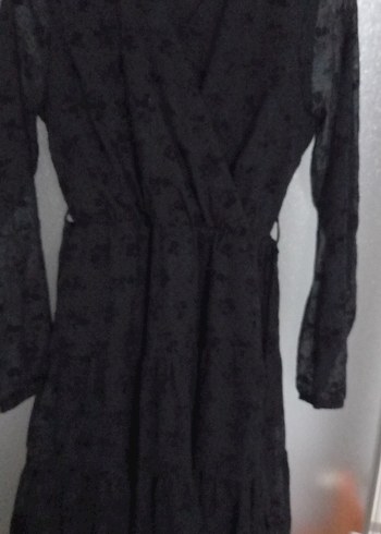 Uzun Siyah Kemerli Gotik Elbise - Görsel 6