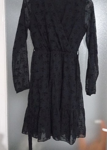 Uzun Siyah Kemerli Gotik Elbise - Görsel 2