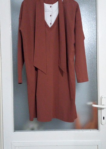 Bej V Yaka Uzun Kollu Hamile Tunik - Görsel 6