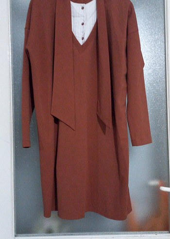 Bej V Yaka Uzun Kollu Hamile Tunik - Görsel 7