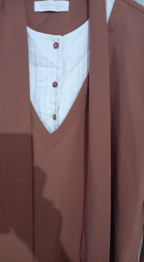 Bej V Yaka Uzun Kollu Hamile Tunik - Görsel 5