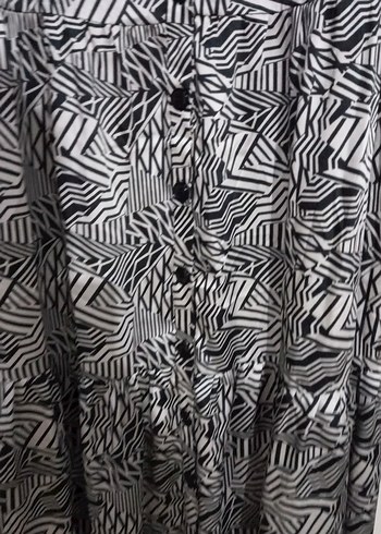 Zebra Desenli Uzun Gri Elbise - Görsel 9