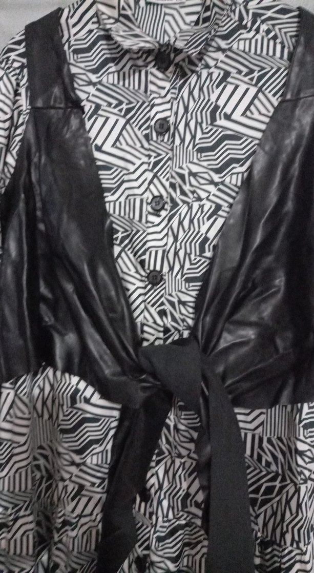 Zebra Desenli Uzun Gri Elbise - Görsel 4