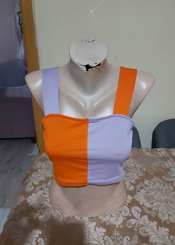 Renkli Askılı Mini Crop Top