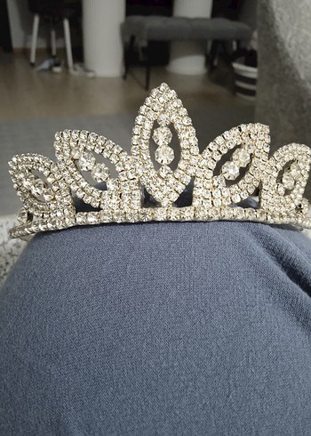 Gri Vintage Payetli Gelin Tacı - Görsel 4