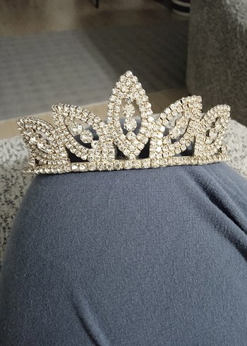 Gri Vintage Payetli Gelin Tacı - Görsel 5