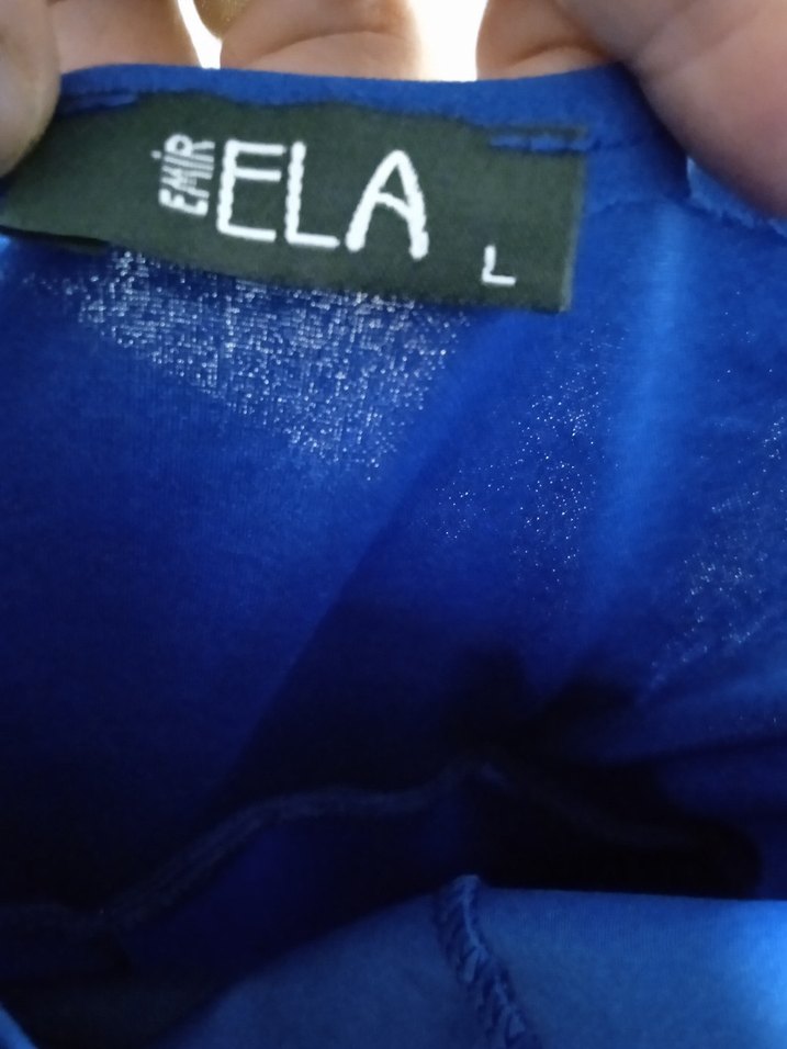 Mavi Drapeli Uzun Gece Elbisesi - Görsel 3