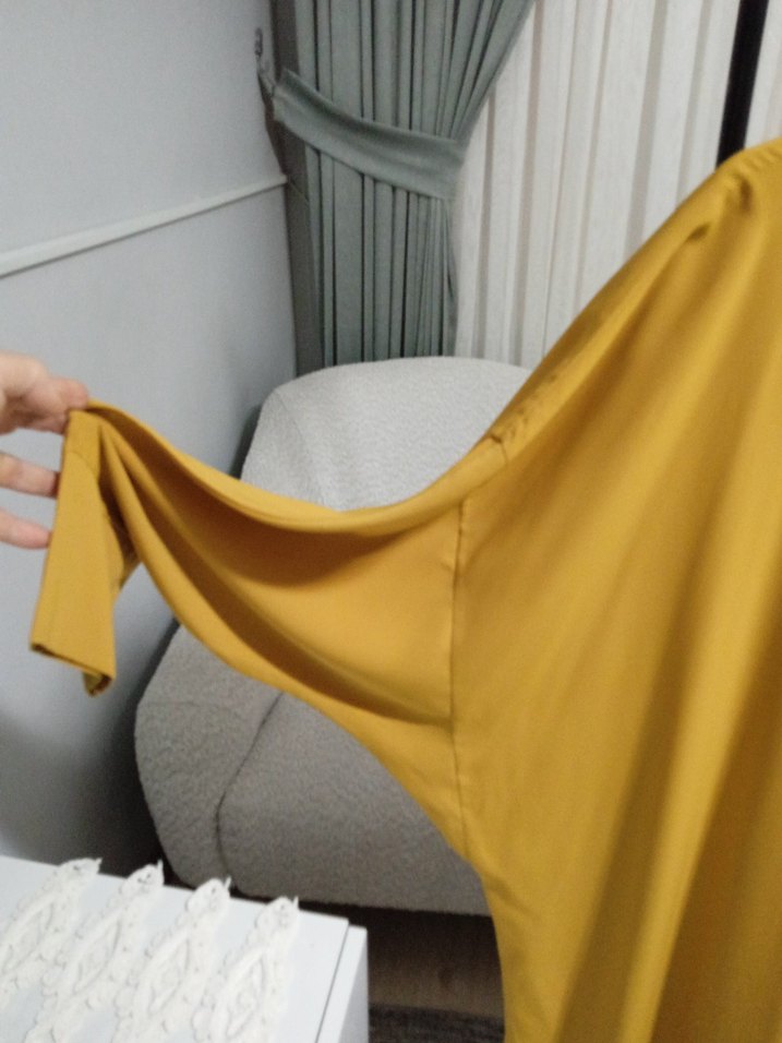 Sarı Uzun Kollu Salaş Kadın Elbise - Görsel 4