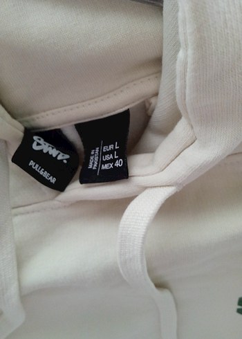 kadın Beyaz Kapüşonlu Sweatshirt - Görsel 3