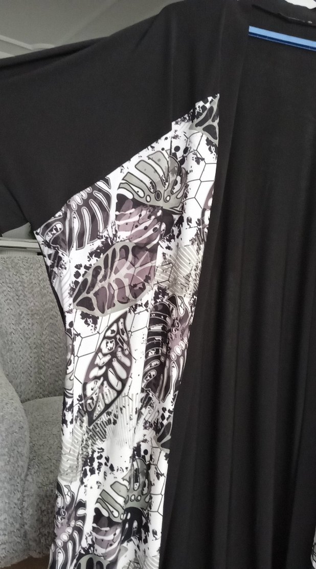 Uzun Siyah Bohem Desenli Kadın Kimono - Görsel 2