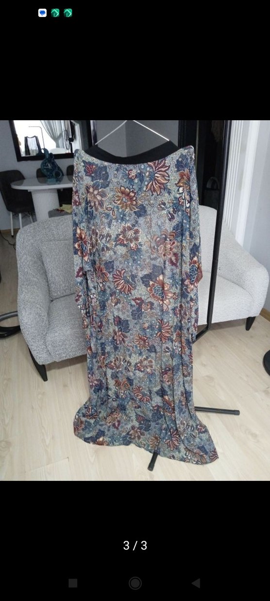 Bohem Tarz Uzun Çiçek Desenli Kimono - Görsel 3