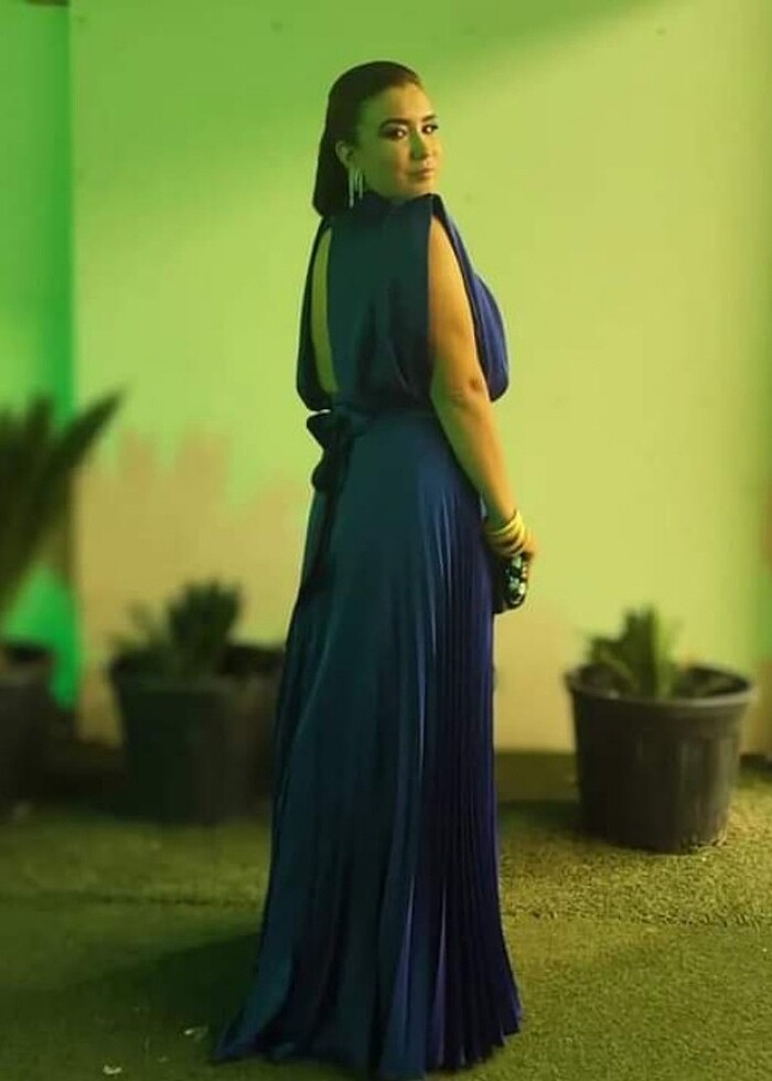 SAKS DEGAJE YAKA ELBİSE - Görsel 3