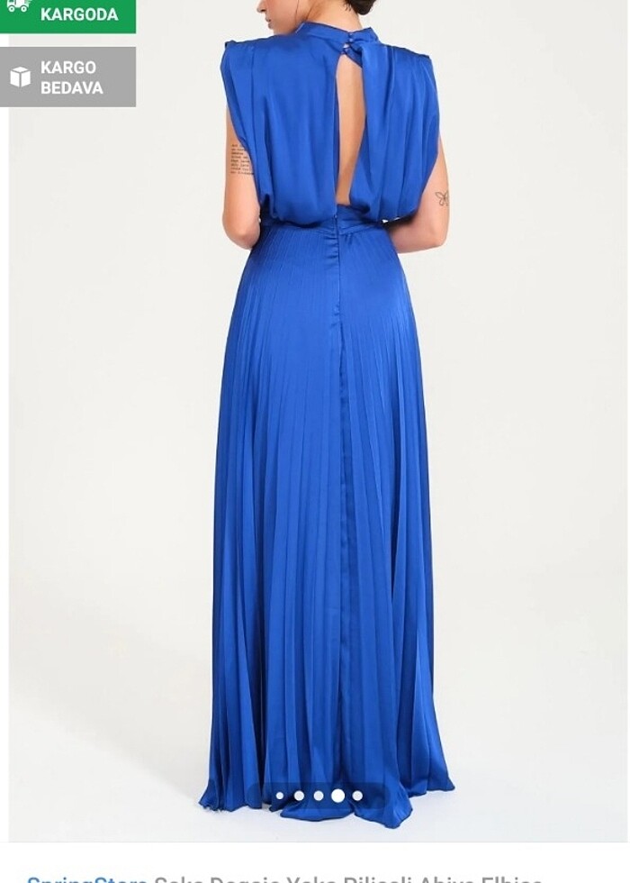 SAKS DEGAJE YAKA ELBİSE - Görsel 2