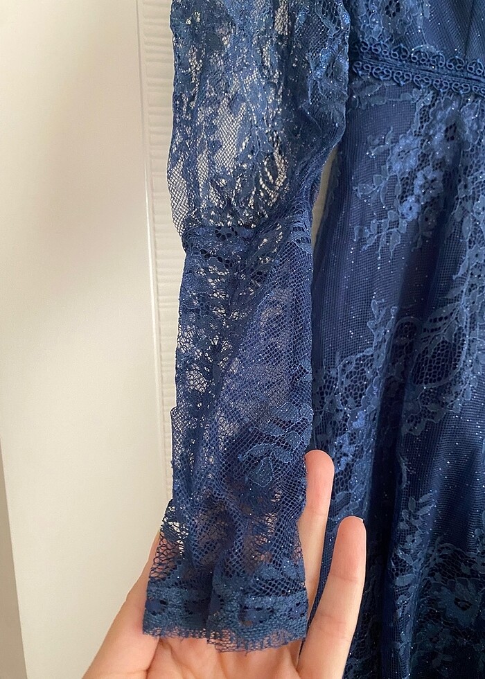 Lacivert Abiye Elbise - Görsel 3