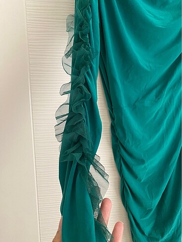 Koyu Yeşil Dar Elbise - Görsel 3