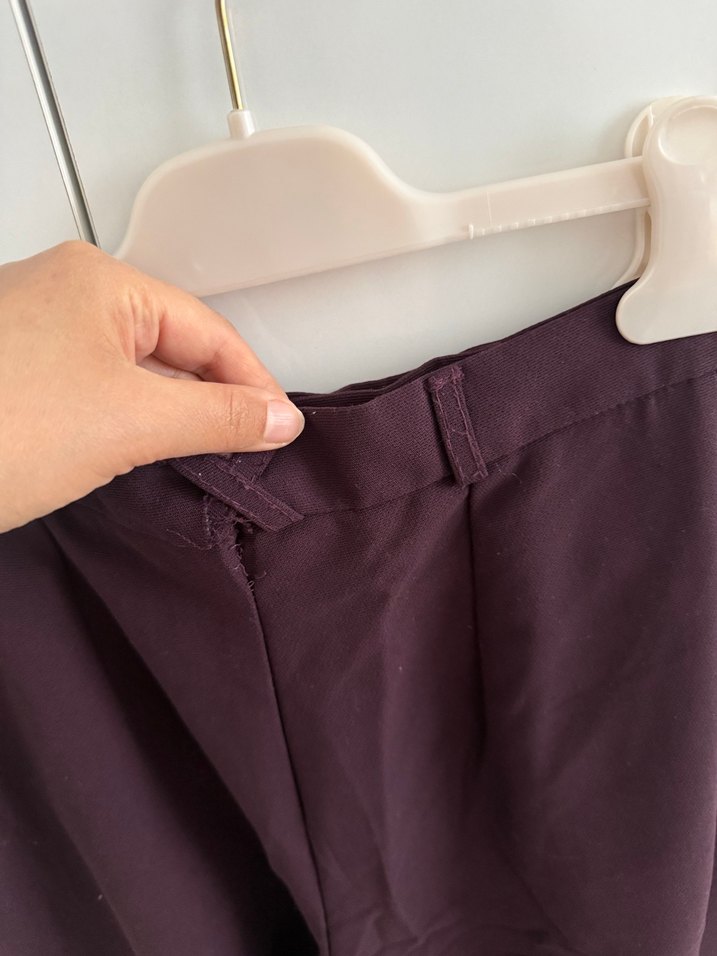 Mürdüm Kumaş Pantolon - Görsel 4