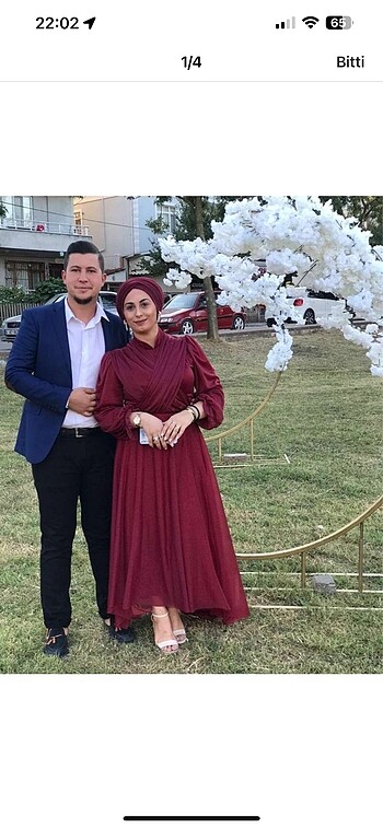 xl Beden bordo Renk Abiye elbise