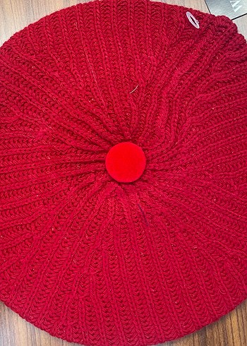 Ressam Model Kırmızı Simli Yün Bere - Görsel 3