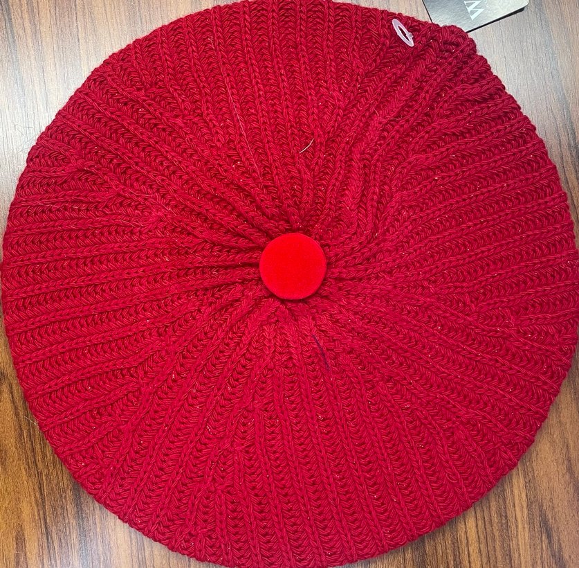 Ressam Model Kırmızı Simli Yün Bere - Görsel 3