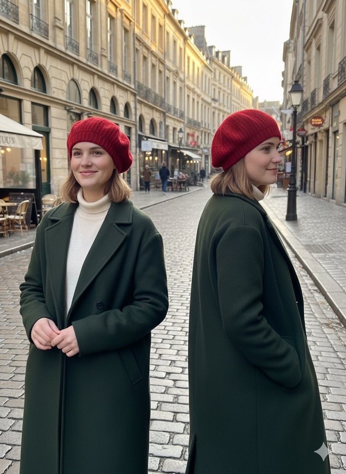 Ressam Model Kırmızı Simli Yün Bere - Görsel 2