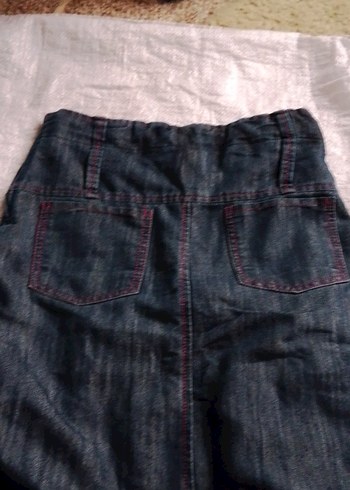 Piliseli Gri Denim Uzun Etek - Görsel 5