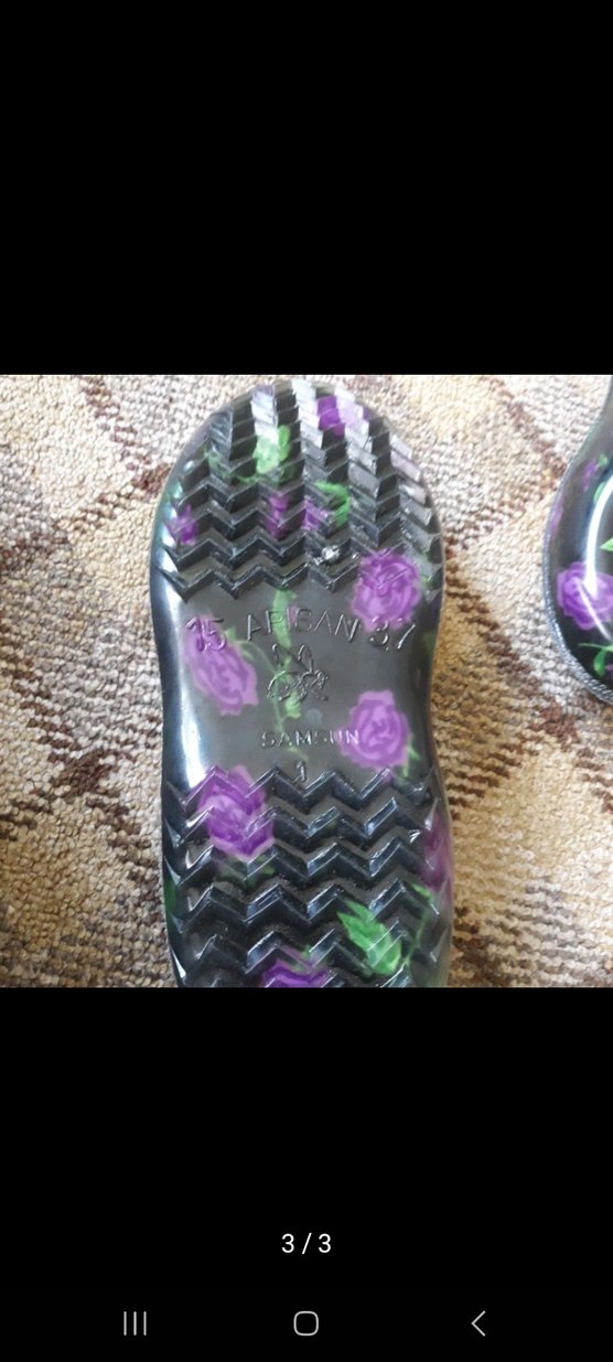 Mor Çiçek Desenli Kadın Dolgu Topuk Babet - Görsel 3