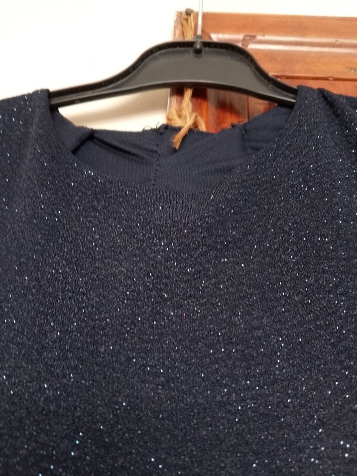 Lacivert Uzun Kollu Drapeli Abiye Elbise - Görsel 4