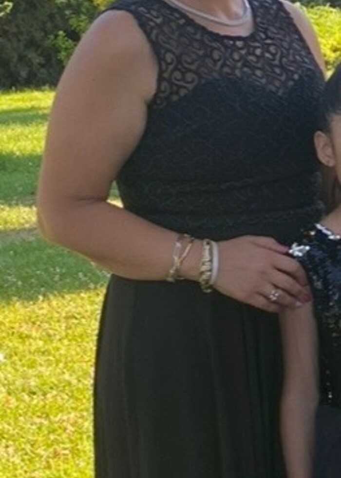 Siyah şık pırıltılı abiye - Görsel 5