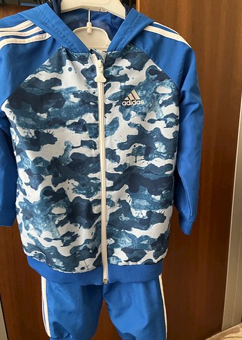 Adidas Orjinal Erkek Çocuk Mavi Kamuflaj Eşofman Takımı - Görsel 2