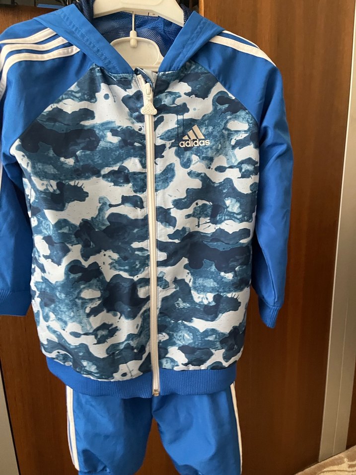 Adidas Orjinal Erkek Çocuk Mavi Kamuflaj Eşofman Takımı - Görsel 2