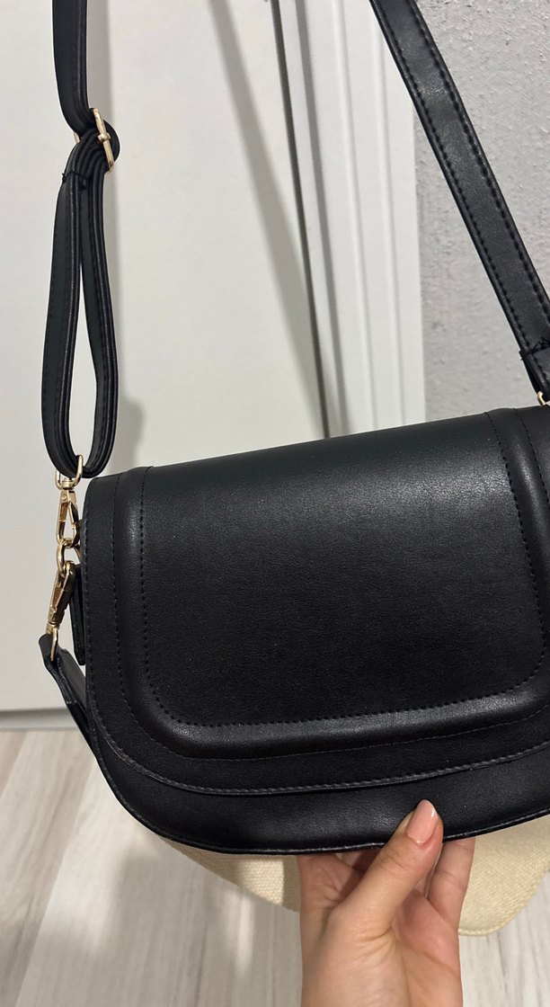 Siyah Deri Kadın omuz kol Çantası - Görsel 4