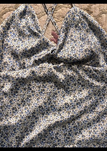 Zara saten çiçekli midi elbise - Görsel 5