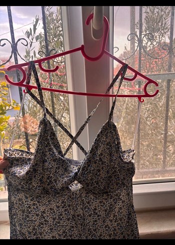 Zara saten çiçekli midi elbise - Görsel 6