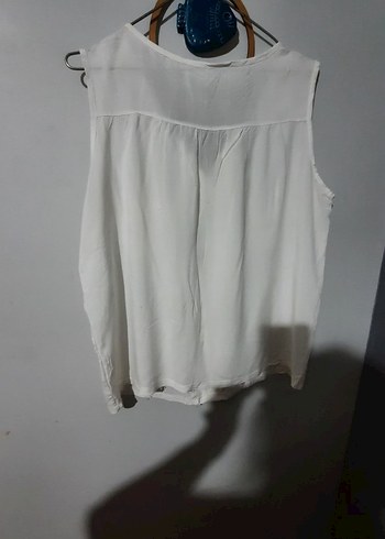 V Yaka Kolsuz Beyaz vual Bluz - Görsel 2