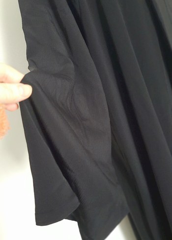 YURTDISI URUN SIYAH IPEK KREP FERACE ABAYA - Görsel 4