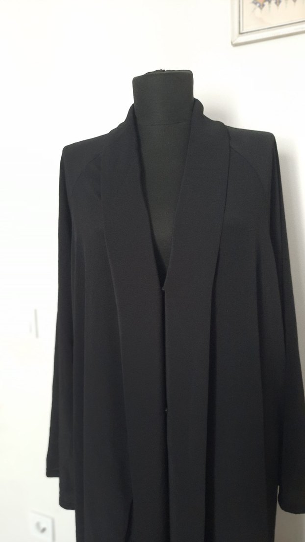 YURTDISI URUN SIYAH IPEK KREP FERACE ABAYA - Görsel 2