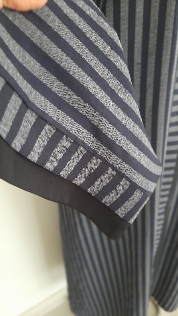 Çizgili Gri Uzun Kollu  abaye ferace - Görsel 4