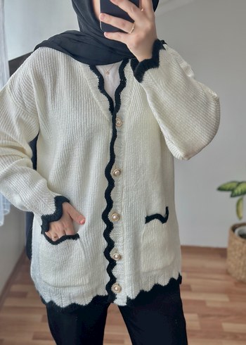 İnci düğmeli hırka - Görsel 5