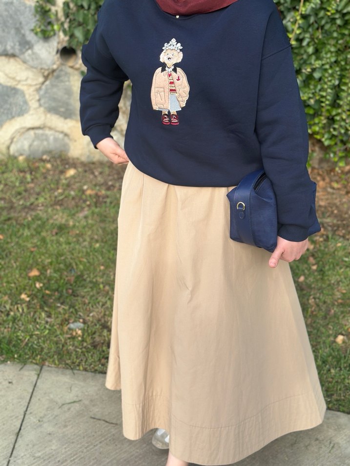 Taşlı beymen sweat - Görsel 3