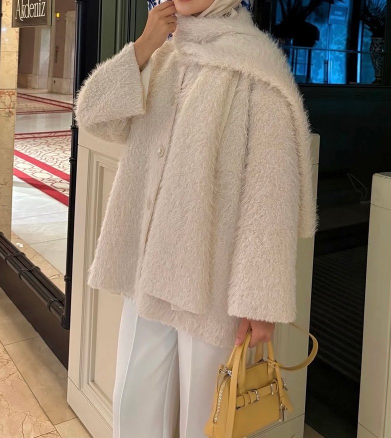 Bej Yumoş atkılı ceket - Görsel 2