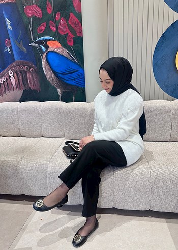 Angora işlemeli tasarım kazak - Görsel 7