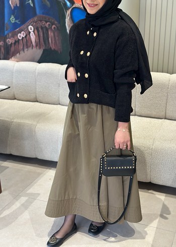 Beli lastikli ıhlamur renk etek - Görsel 4