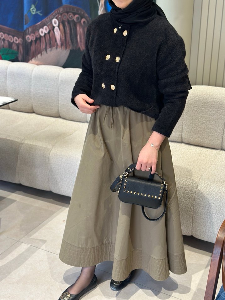 Beli lastikli ıhlamur renk etek - Görsel 2