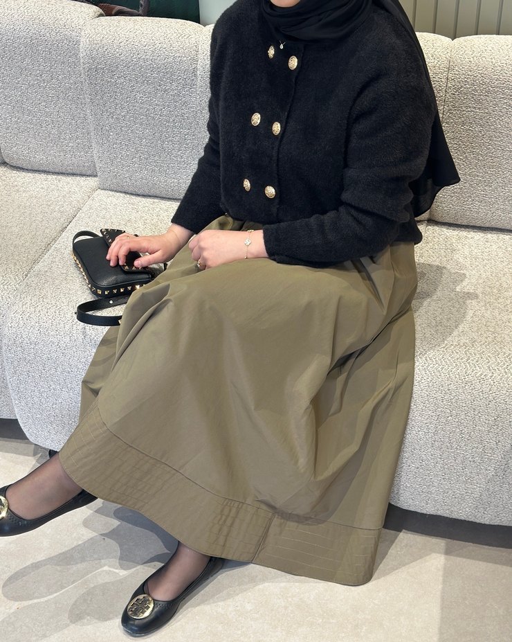 Beli lastikli ıhlamur renk etek - Görsel 3