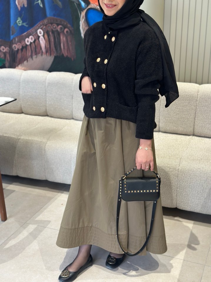 Beli lastikli ıhlamur renk etek - Görsel 4