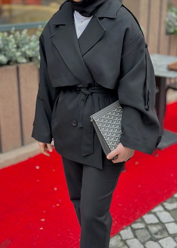 Premium kısa trenç - Görsel 4