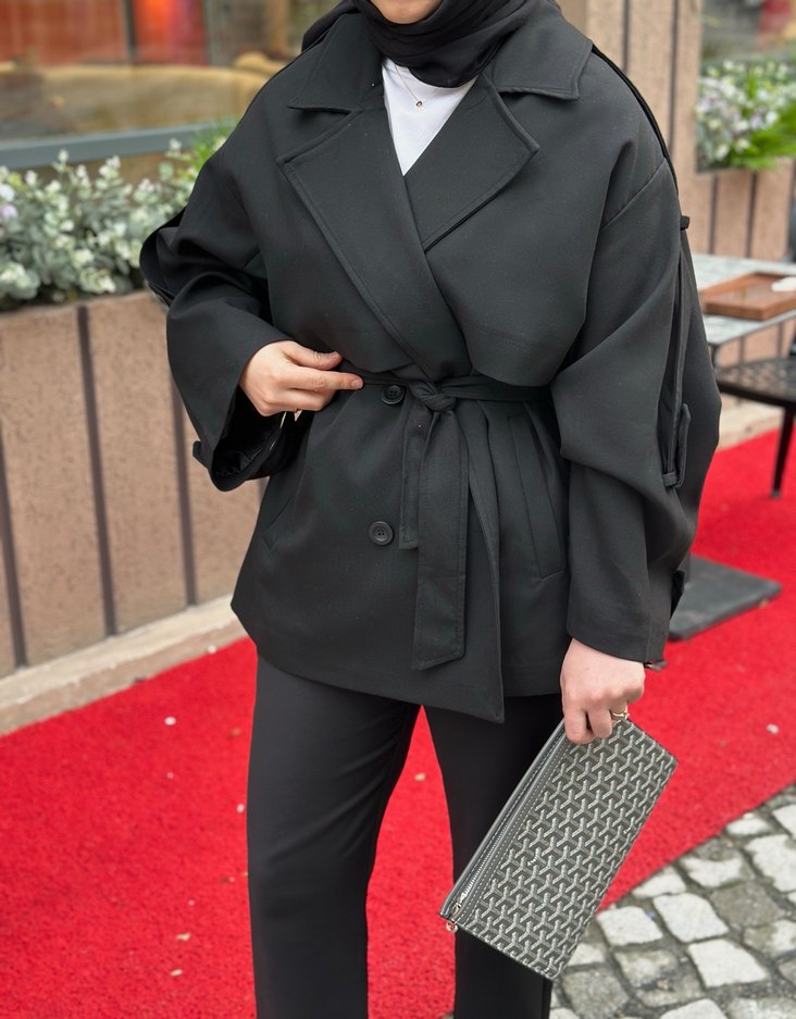 Premium kısa trenç - Görsel 2