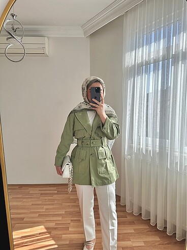 Gabardin ceket yeşil