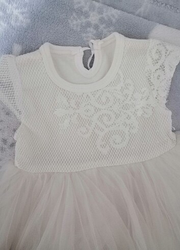 9 Ay Beden beyaz Renk Gelinlik, abiye, kostum, bebek elbise, elbise 